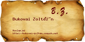 Bukovai Zoltán névjegykártya